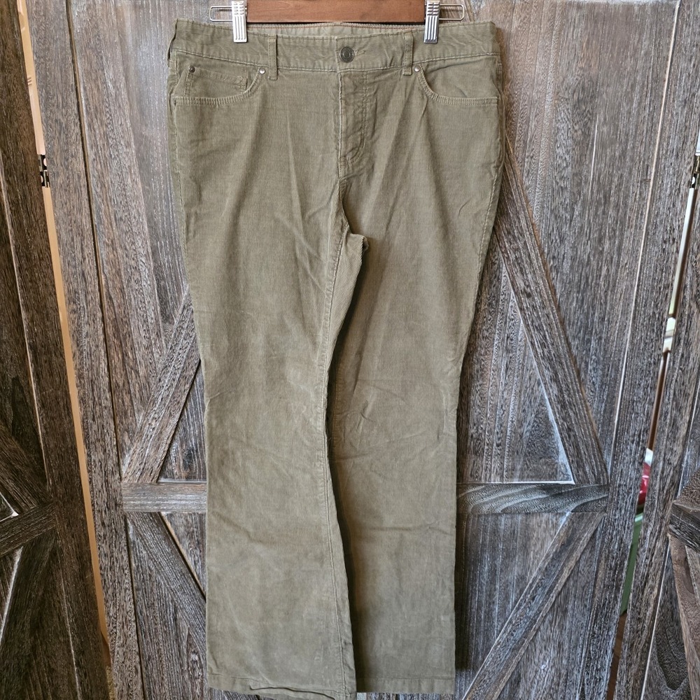 Eddie Bauer Pants Women's Size 10‎ Tan Corduroy Slightly Curvy Flared Stretch